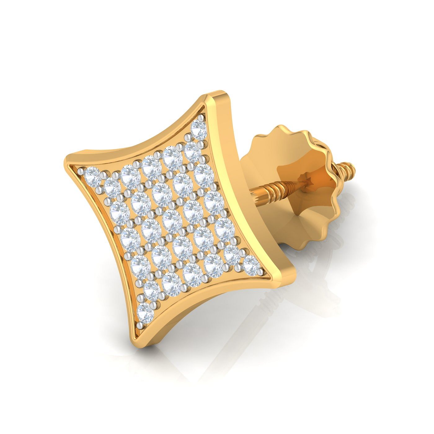 Yellow Gold Indus Shiny Studs For Men