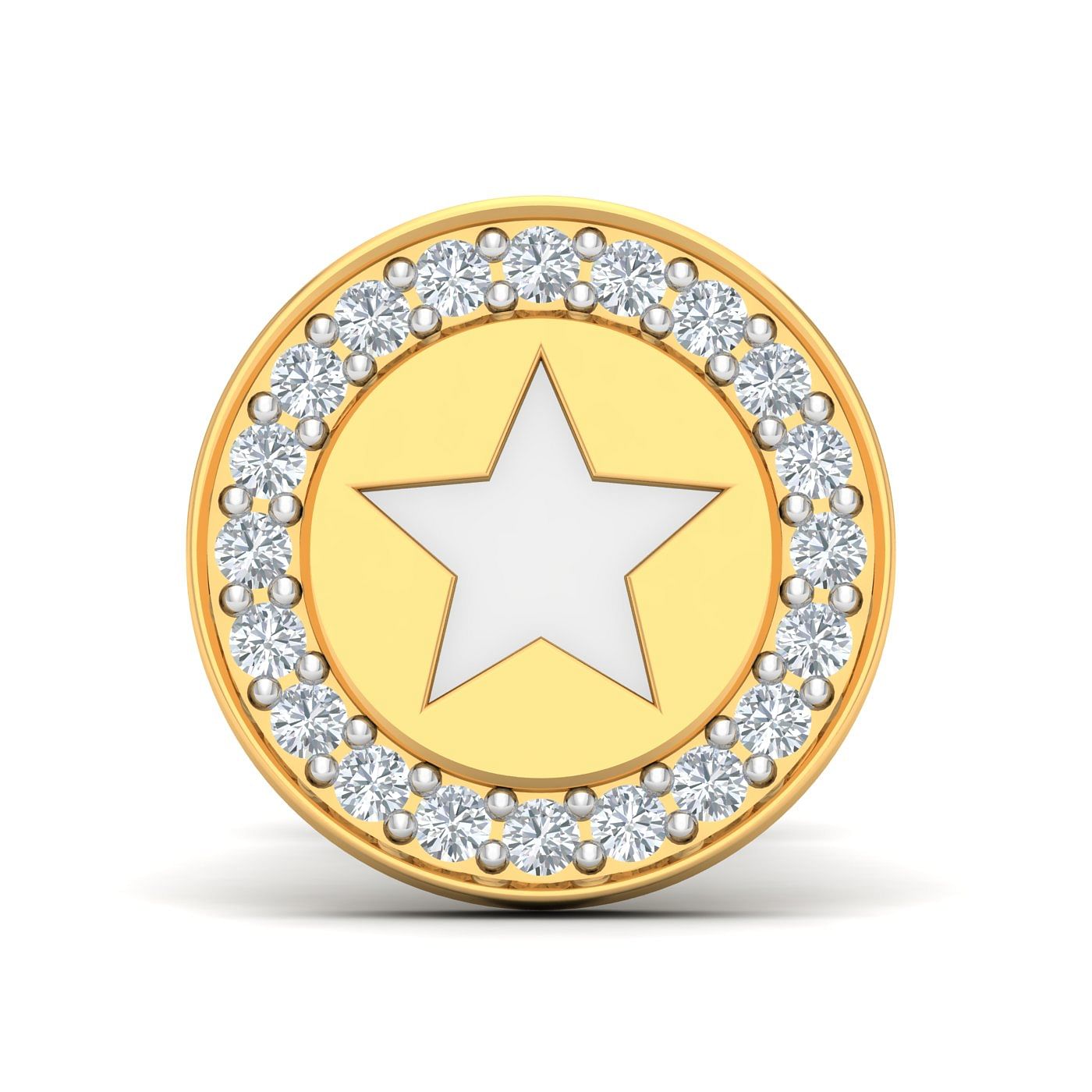 Yellow gold Astro Diamond Studs For Men