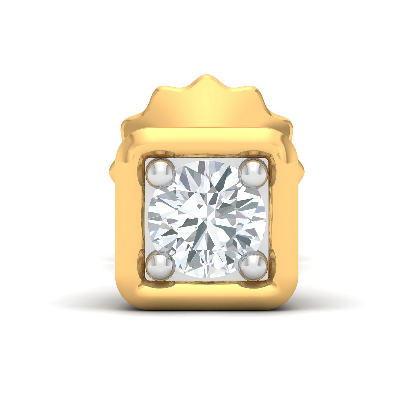 yellow gold Classic Diamond Studs For Men