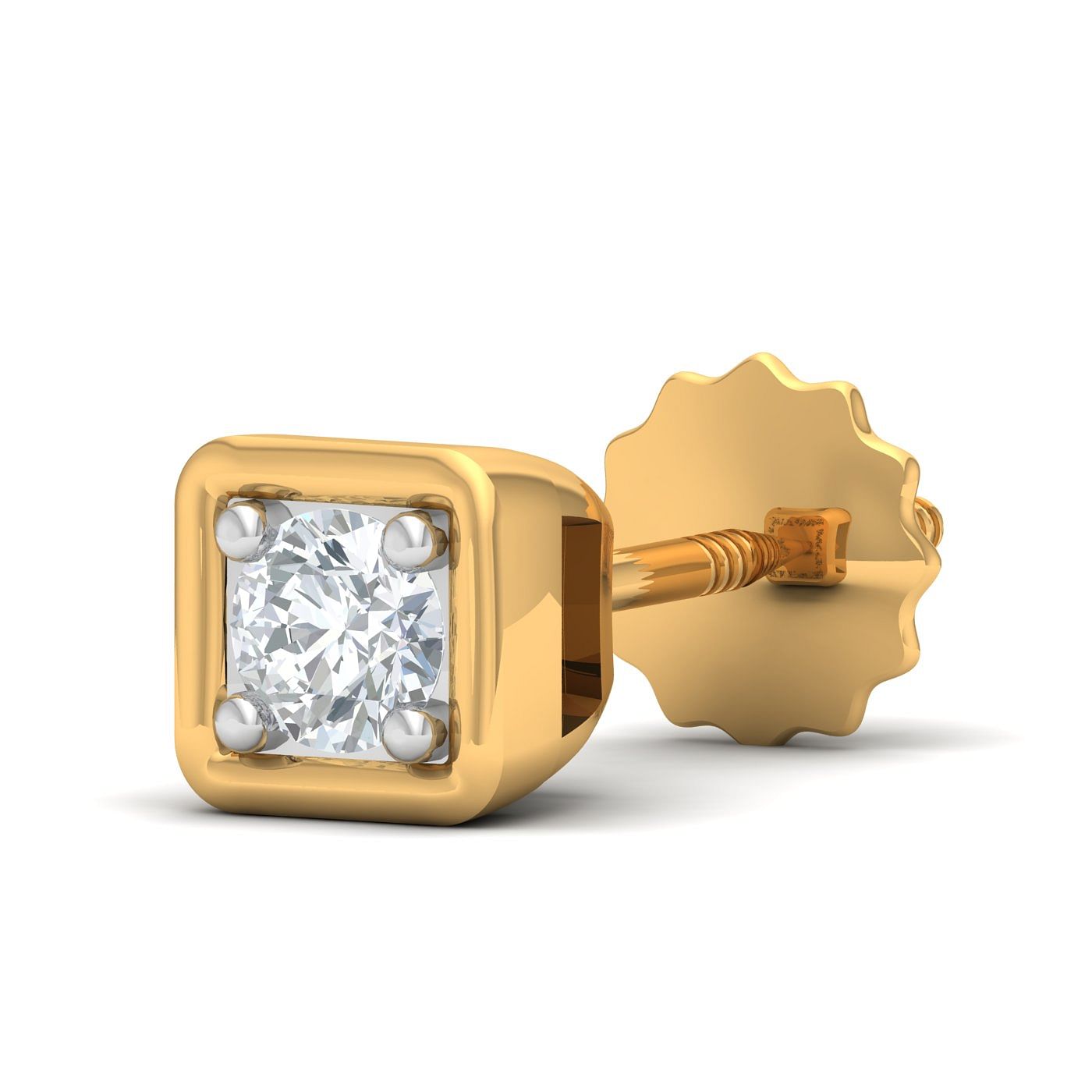 yellow gold Classic Diamond Studs For Men