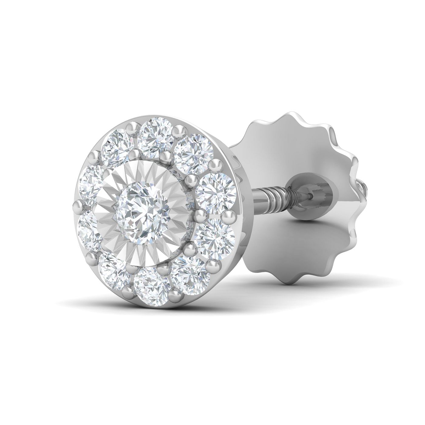 White gold Barrett Diamond Cluster Earring For Men