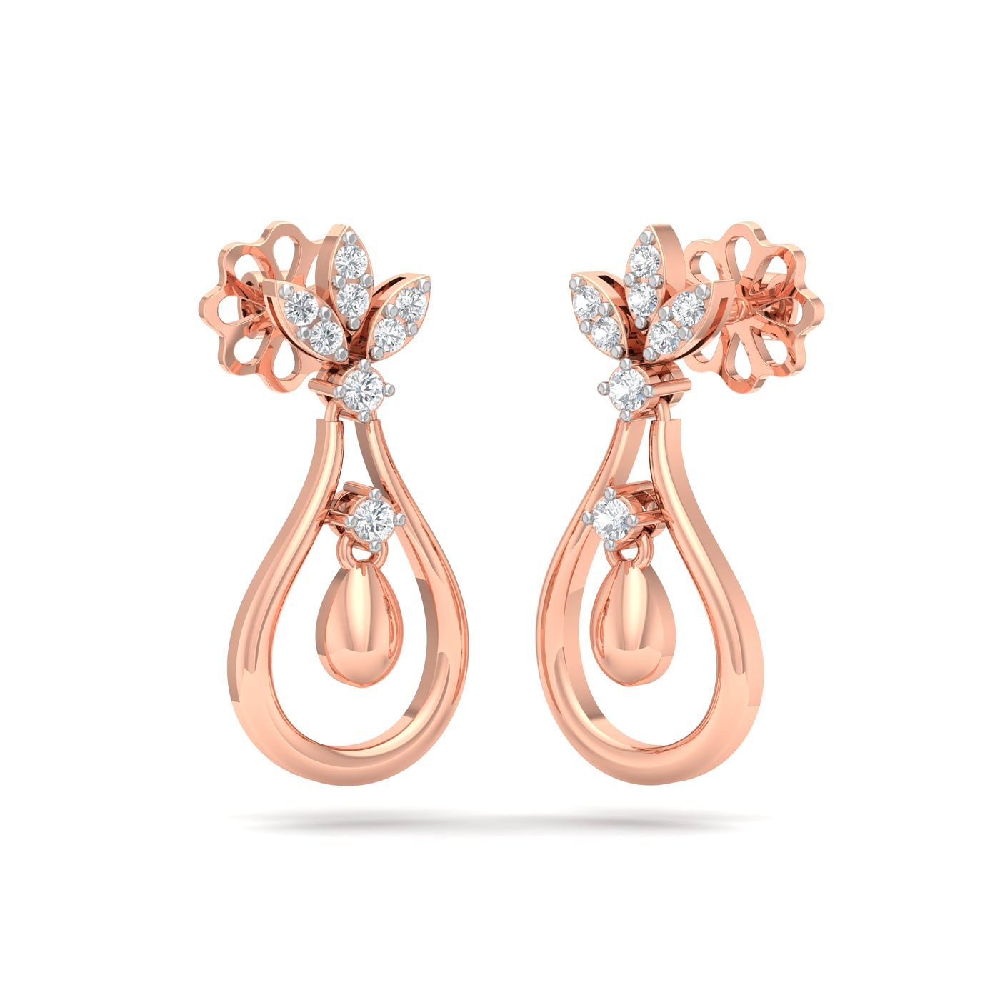 Rose Gold Josie Diamond Drop Earrings