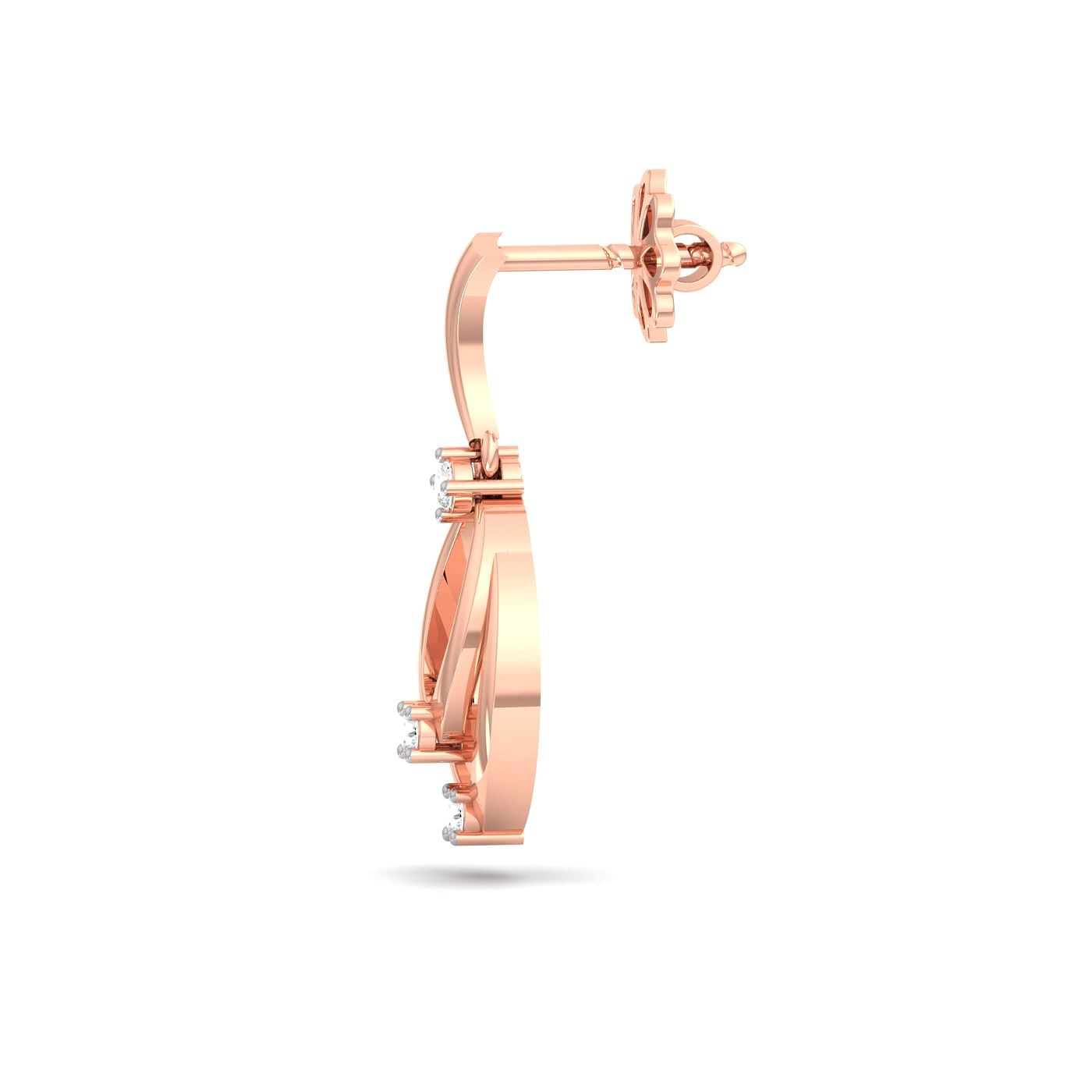 Rose gold Beehive Diamond Drop Earrings