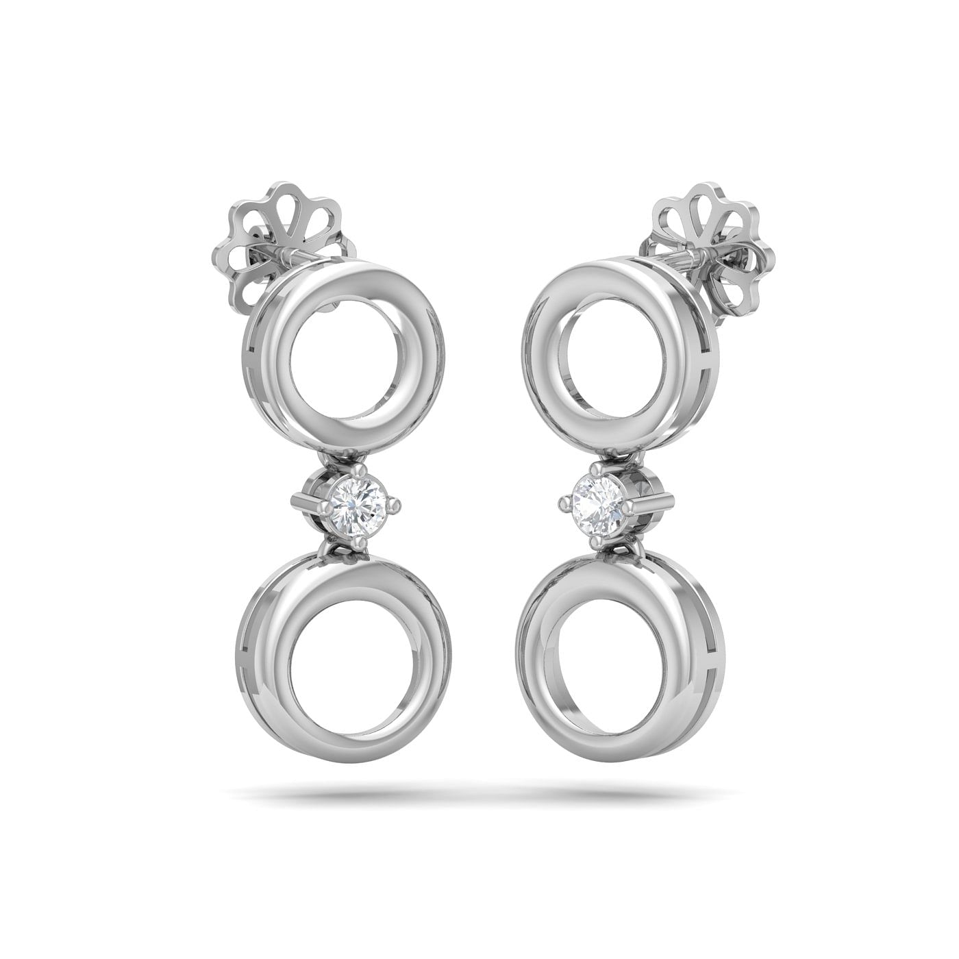 White gold Cerchio Diamond Drop Earrings