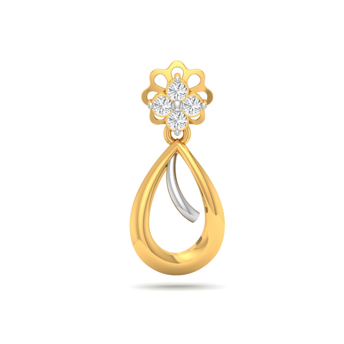 Yellow gold Pera Style Drop Diamond Earrings