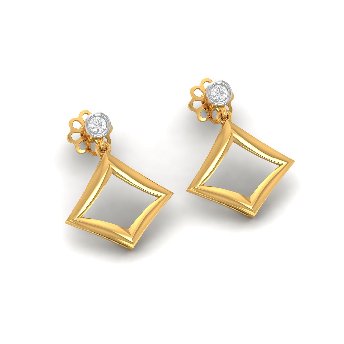 Yellow Gold Aquilone Diamond Stud Earrings