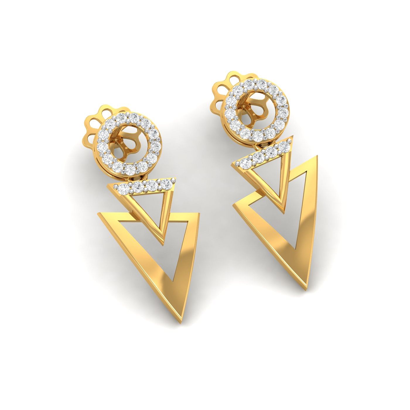 Yellow Gold Valerie Diamond ELegant Earrings