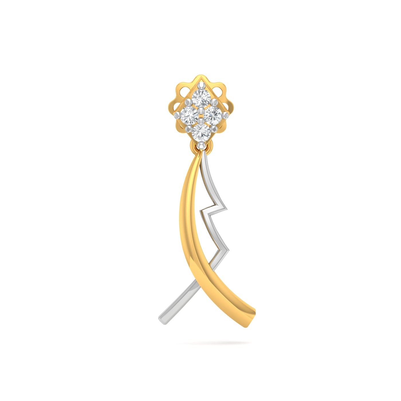 Yellow gold Janya Diamond Elegant Earrings