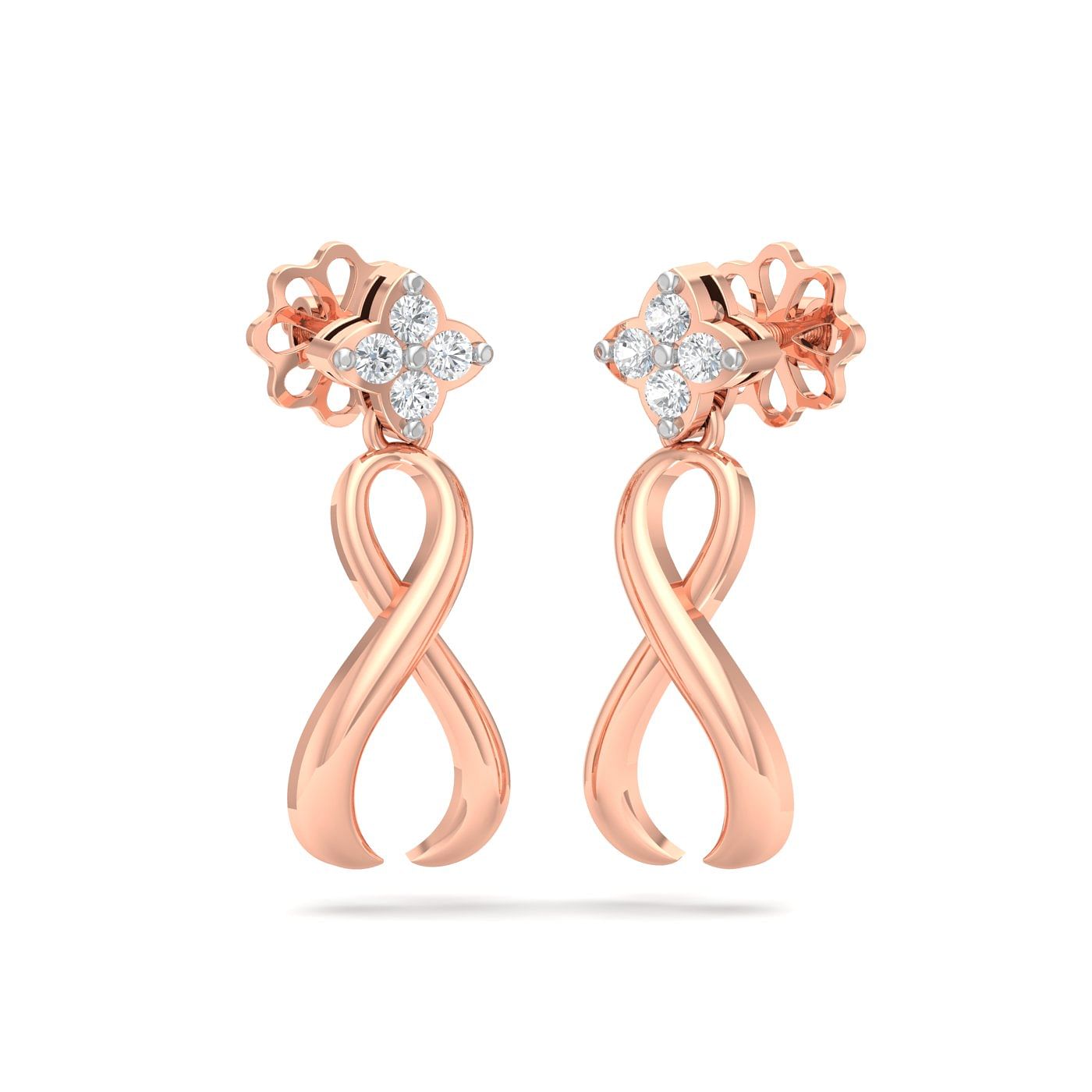 Rose gold Nerine Diamond Drop Earrings