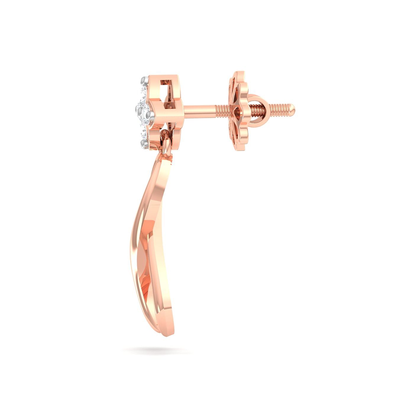 Rose gold Nerine Diamond Drop Earrings