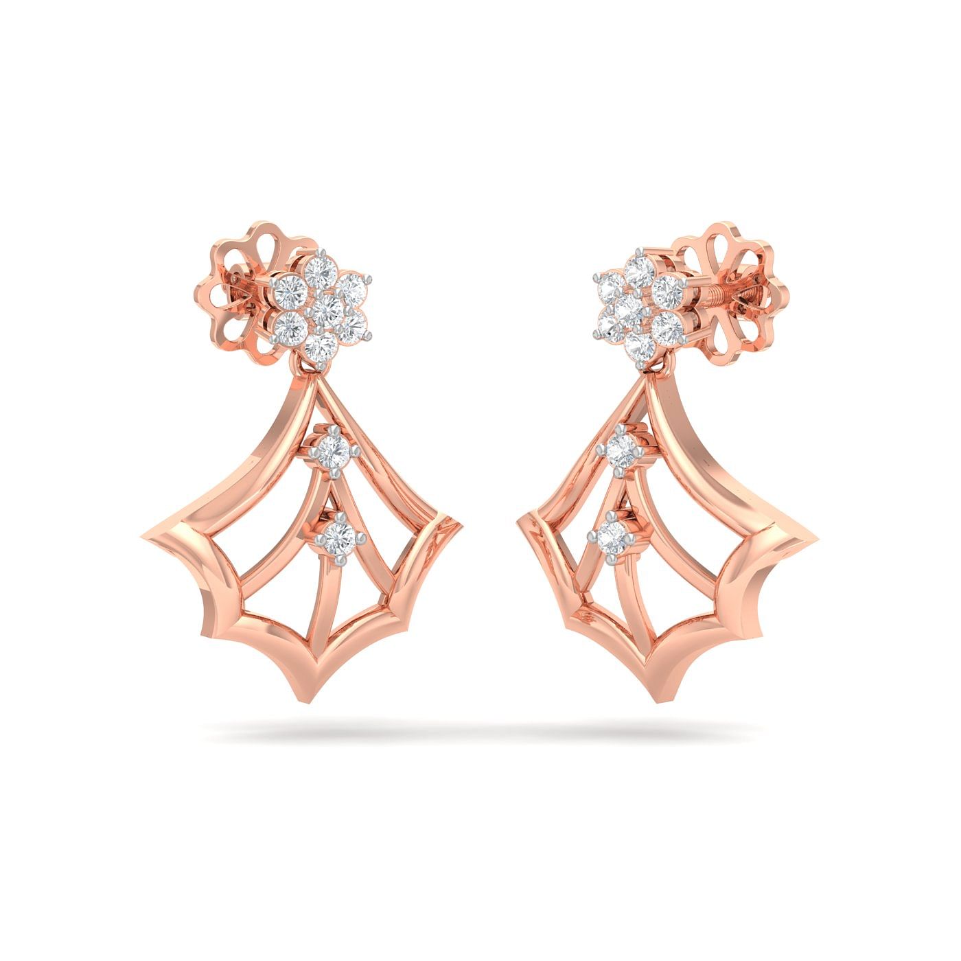 Rose gold Maeve Diamond Drop Earrings