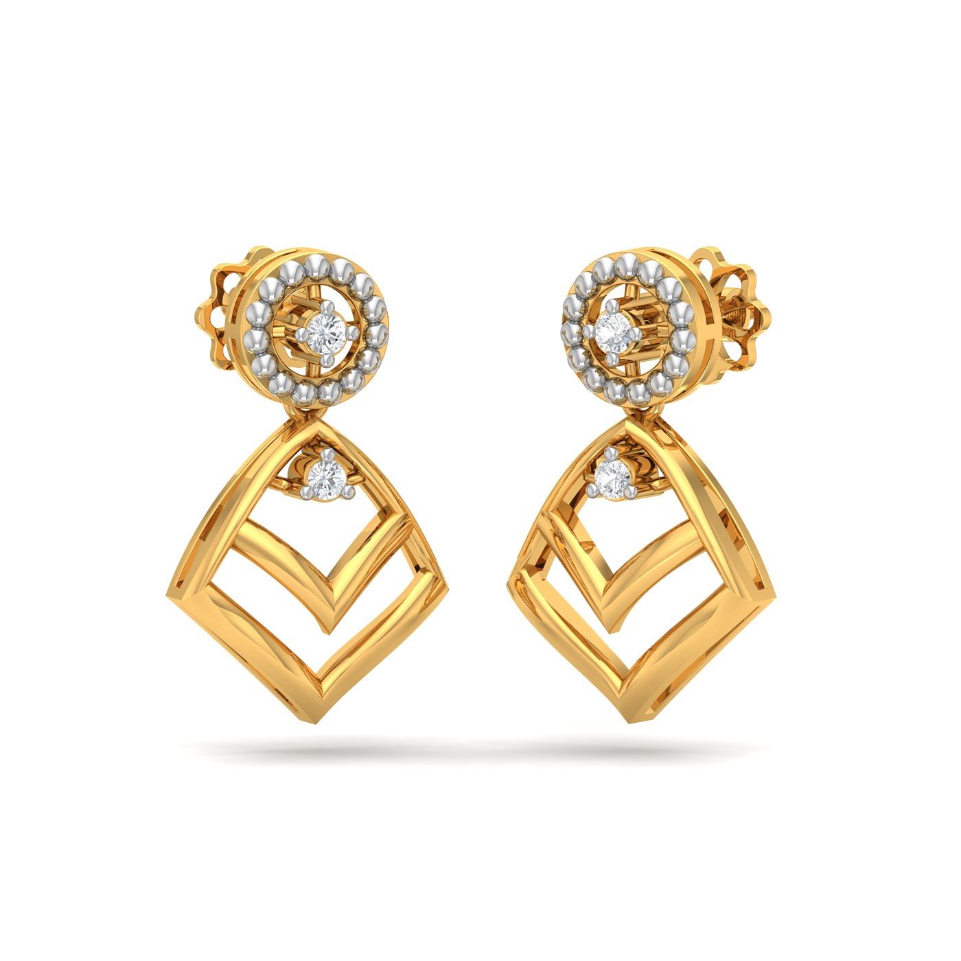 Yellow gold Eden Drop Diamond Earrings