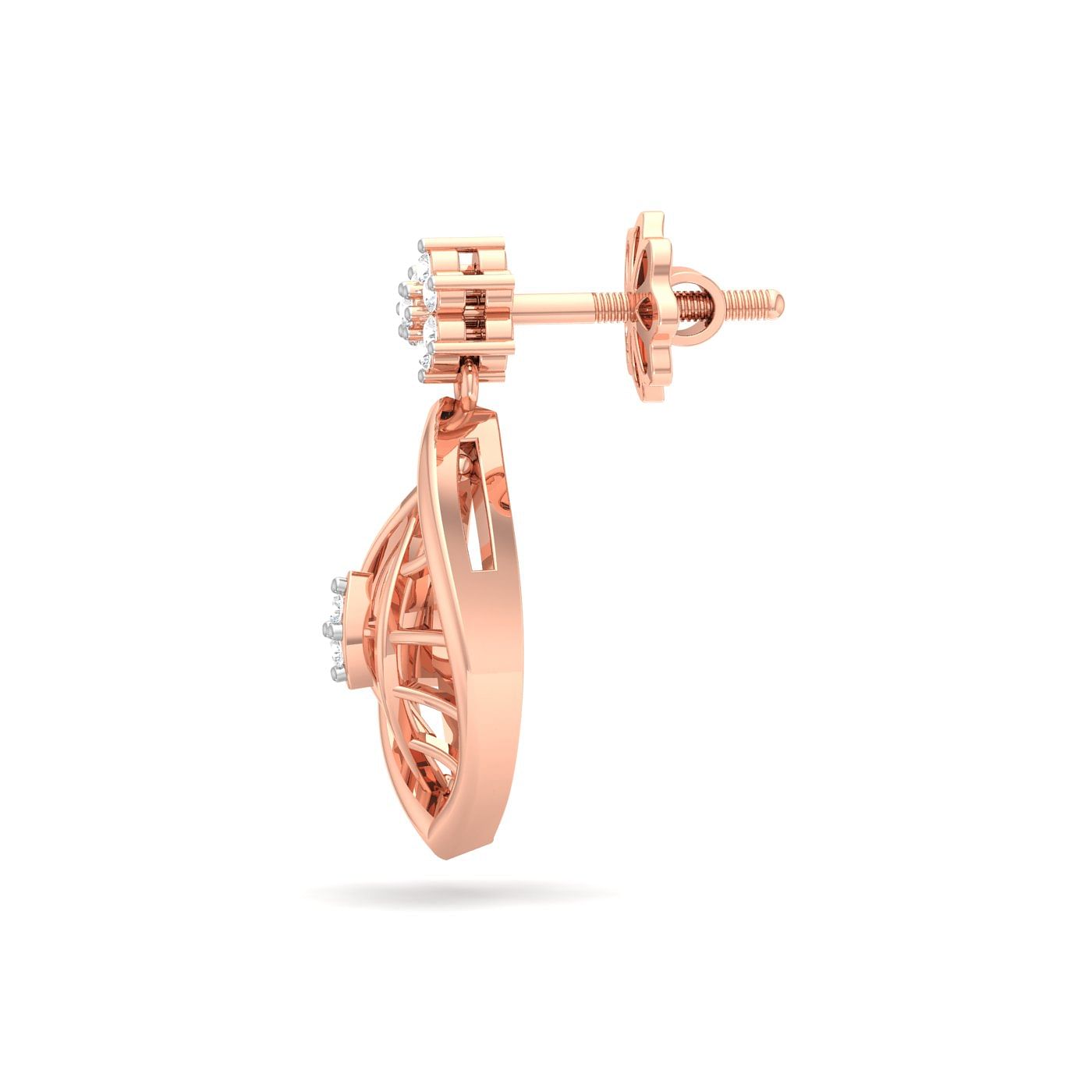 Rose Gold Phyllon Diamond Drop Earrings