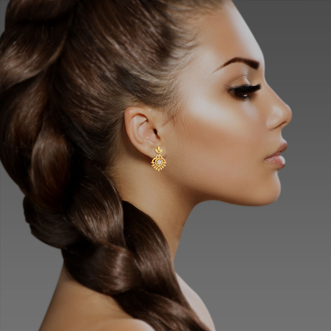 Yellow gold Scaevola Diamond Elegant Earrings