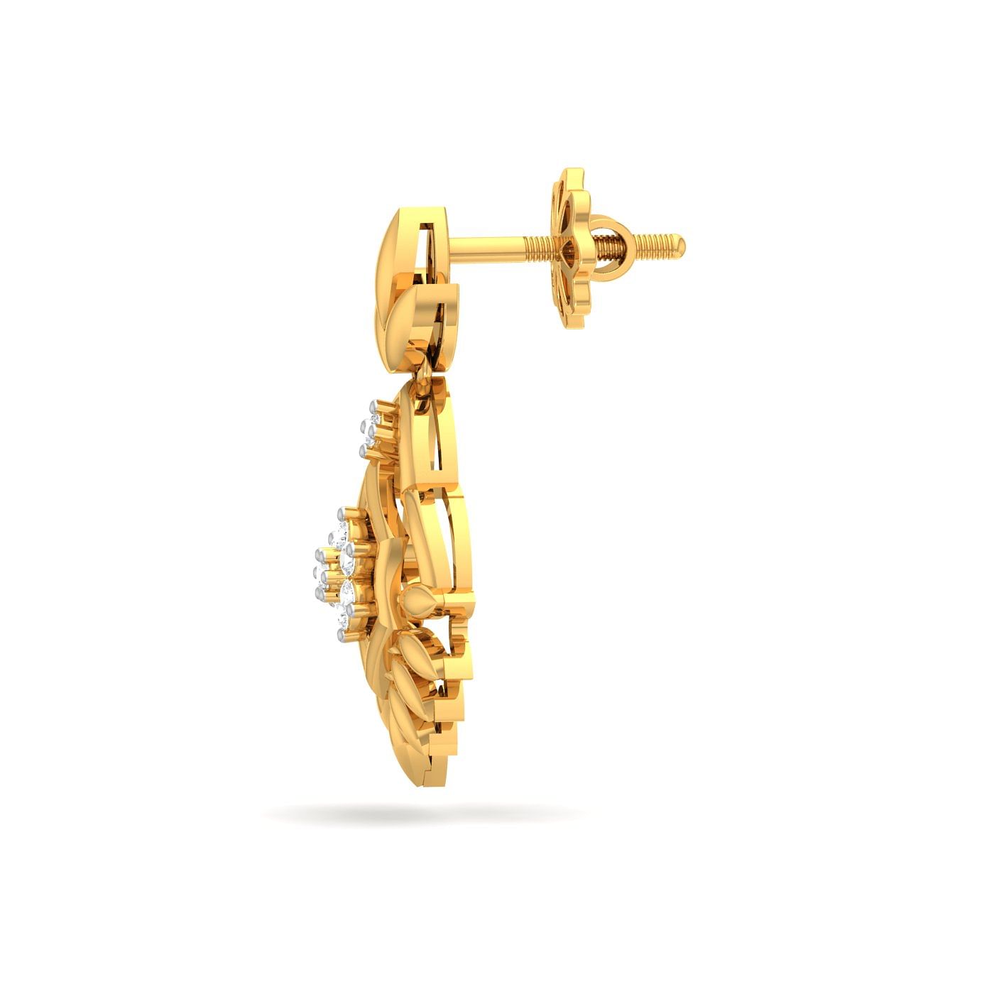 Yellow gold Scaevola Diamond Elegant Earrings