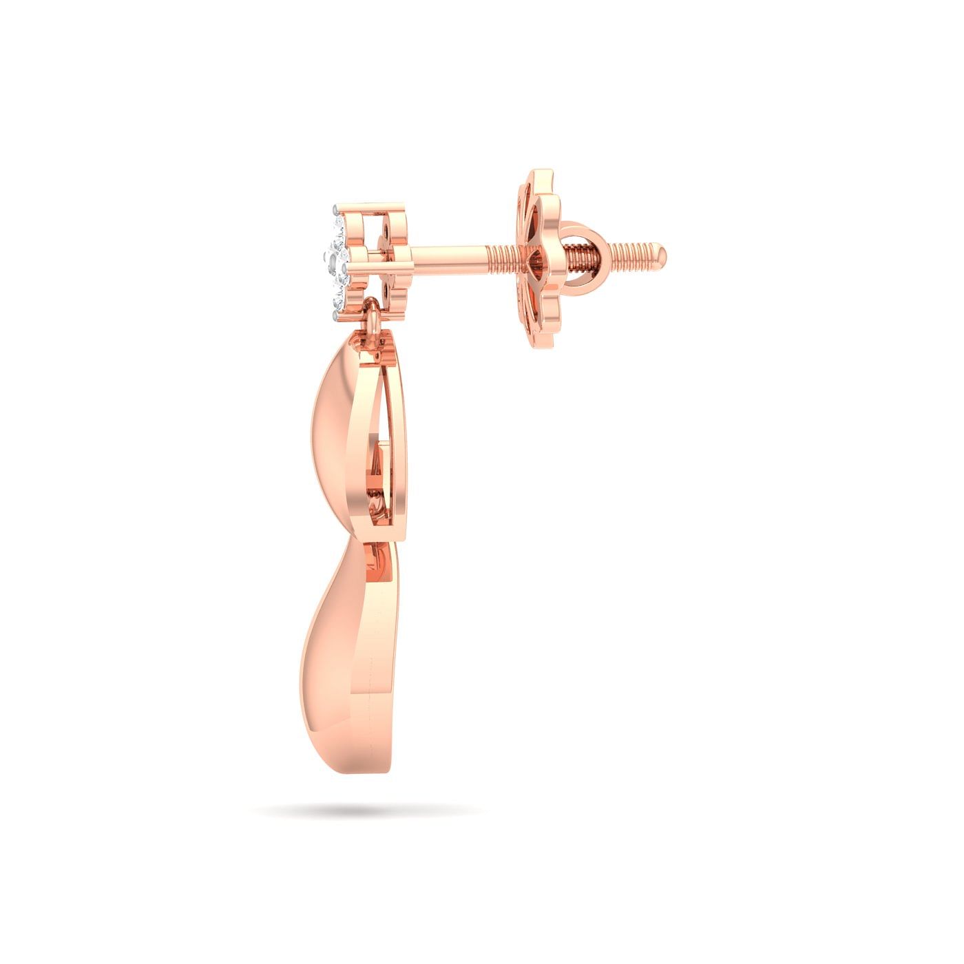 Rose gold Freesia Diamond Drop Earrings