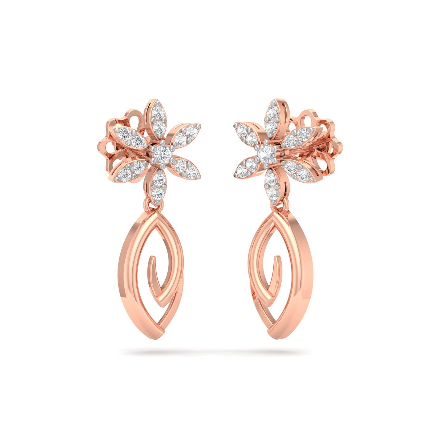 Rose gold Milkweed Dimond Earrings