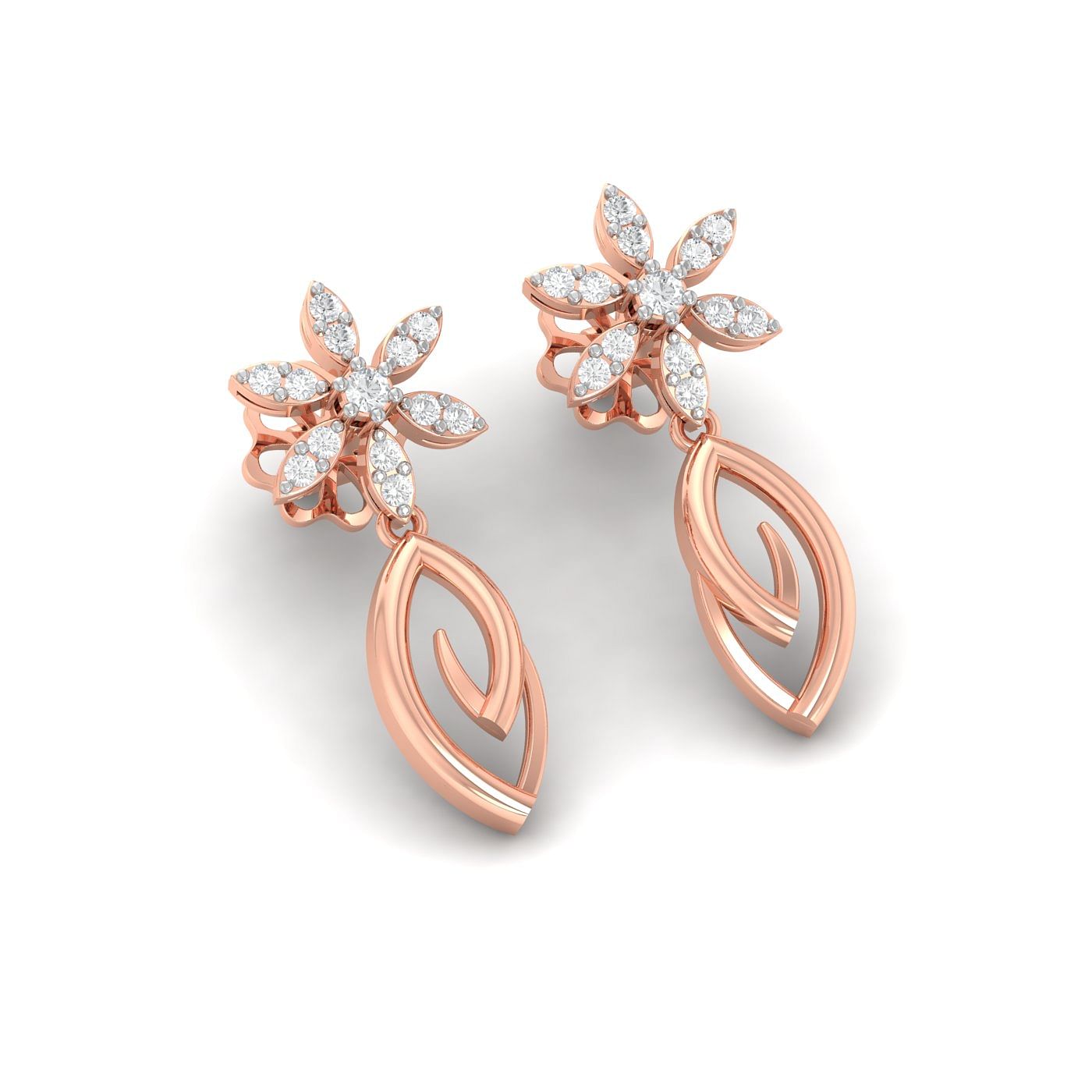 Rose gold Milkweed Dimond Earrings