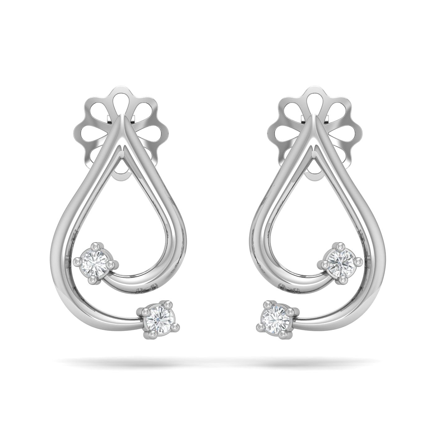 White gold Cassia Diamond Stud Earrings