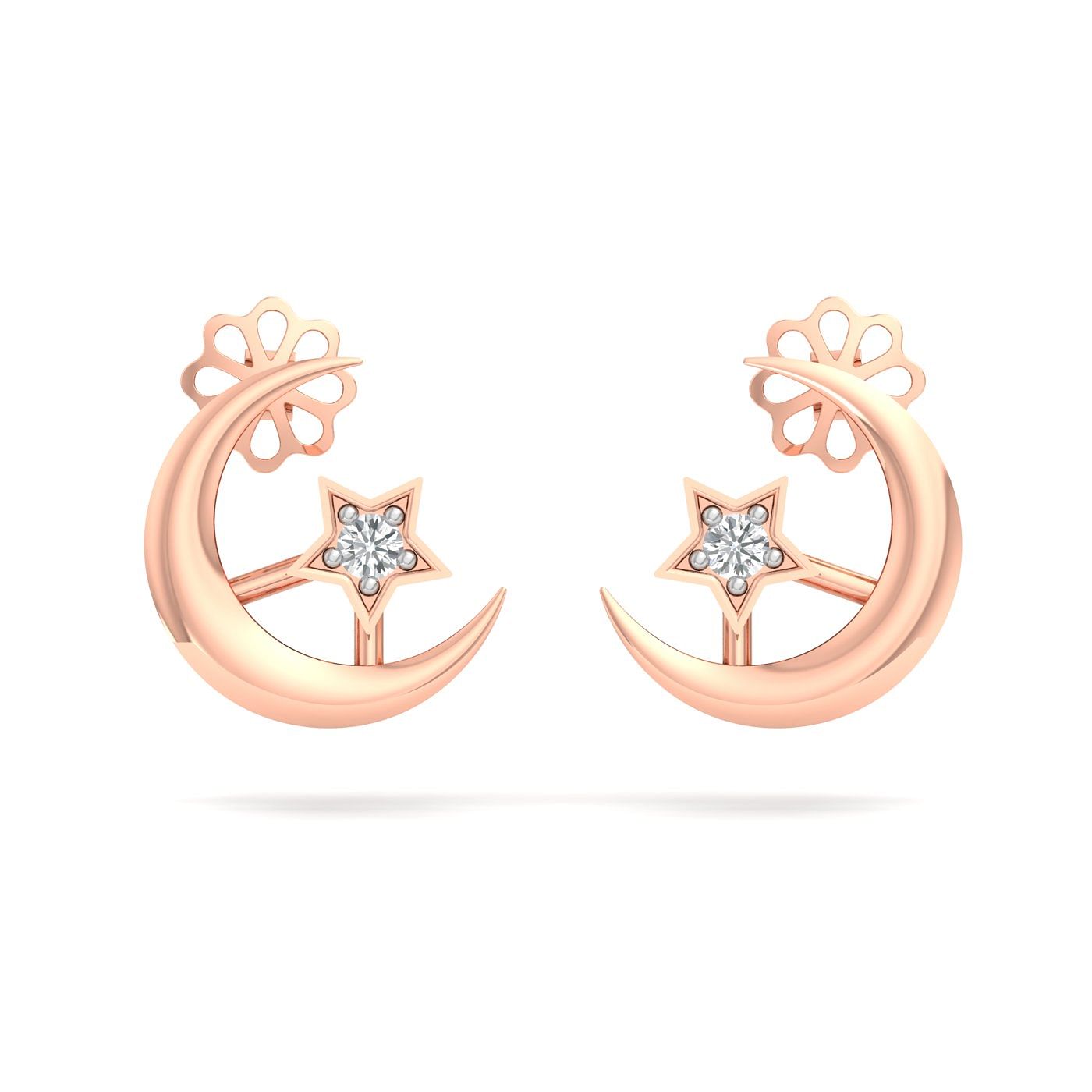 Rose gold Neoma Diamond Stud Earrings