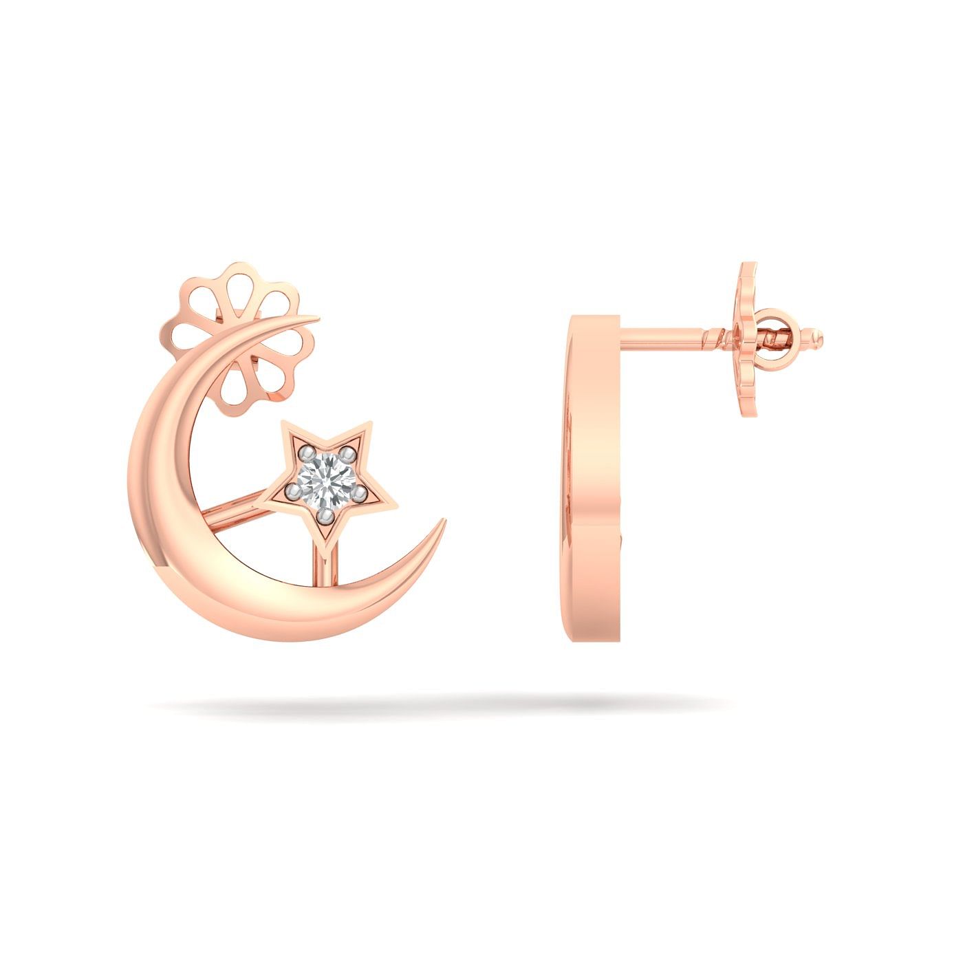 Rose gold Neoma Diamond Stud Earrings