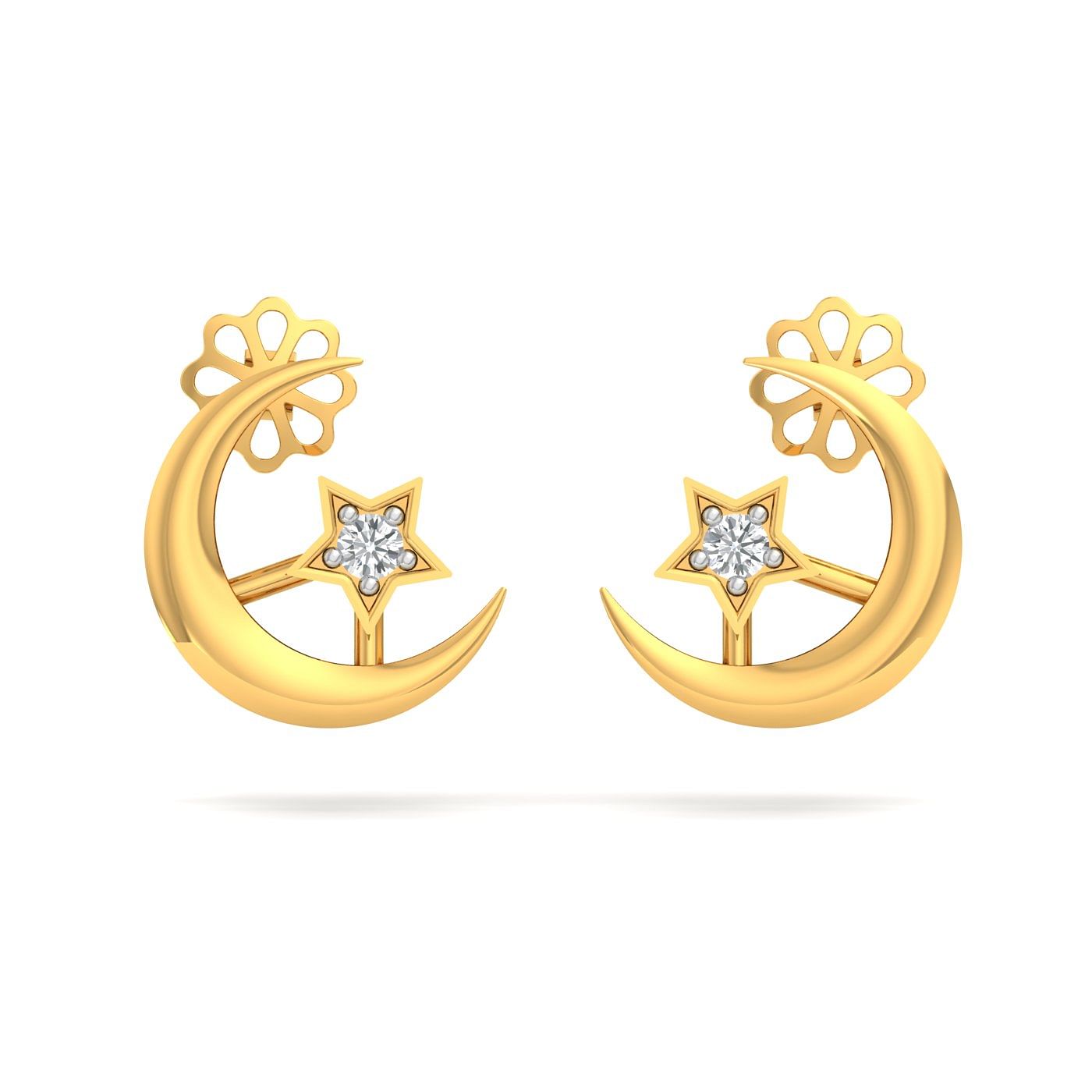 Yellow gold Neoma Diamond Stud Earrings
