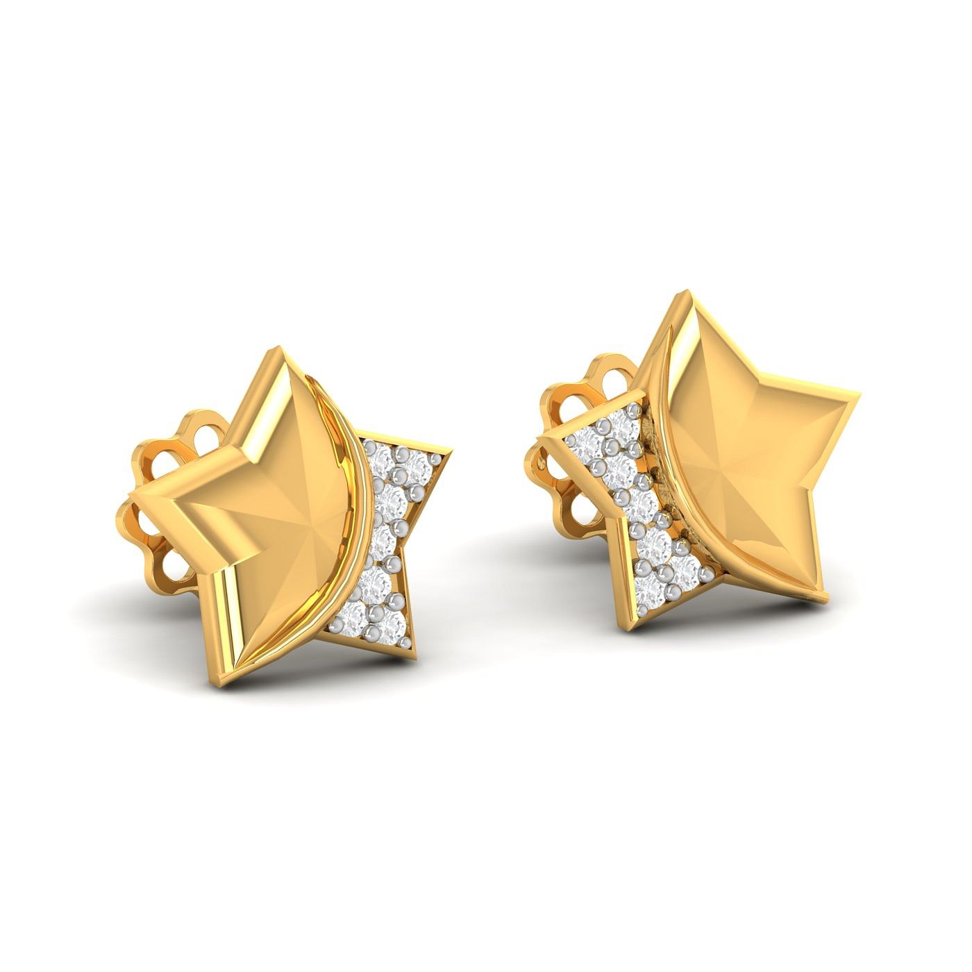 Yellow gold Twinkle Diamond Stud Earrings