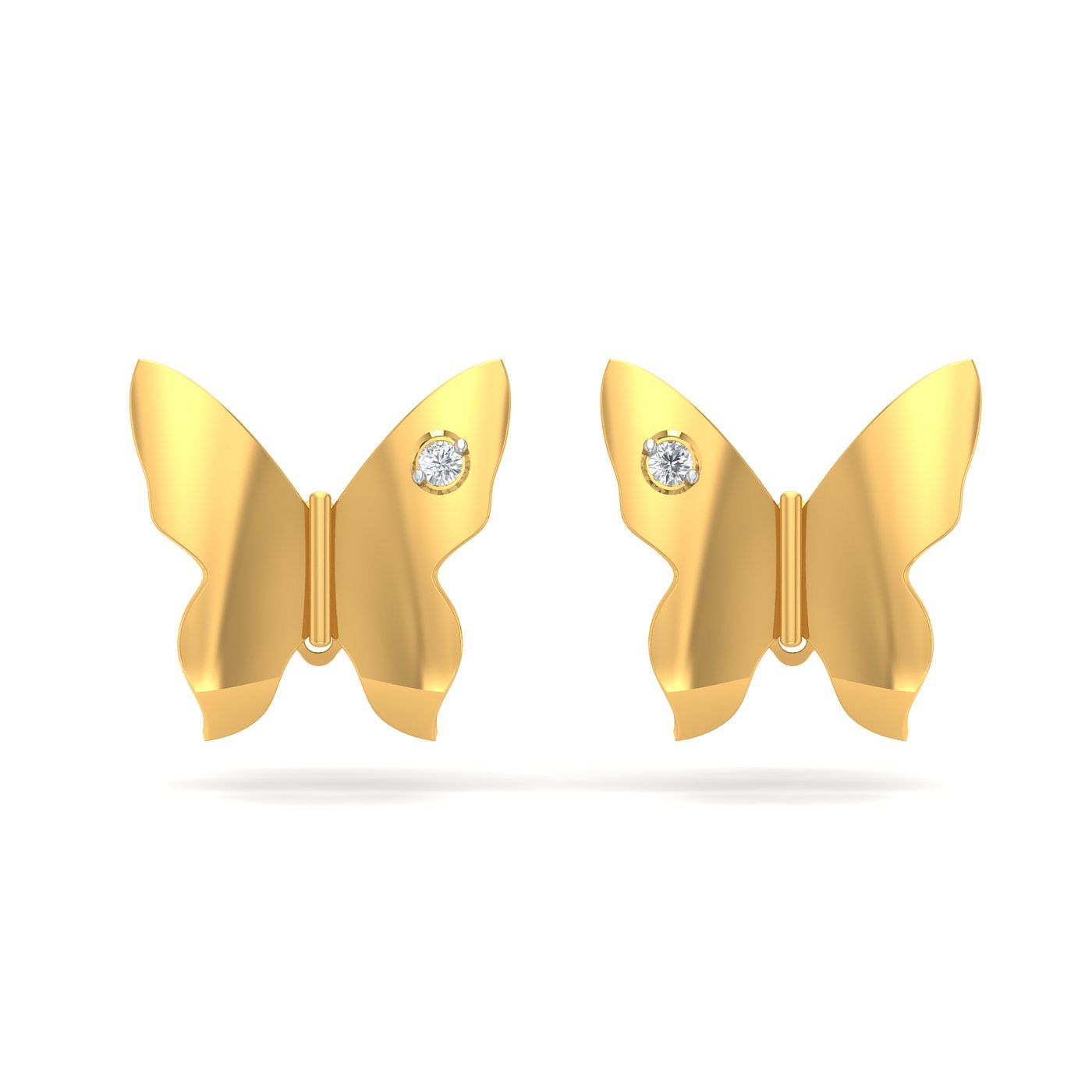 Yellow gold Butterflies Diamond Studs