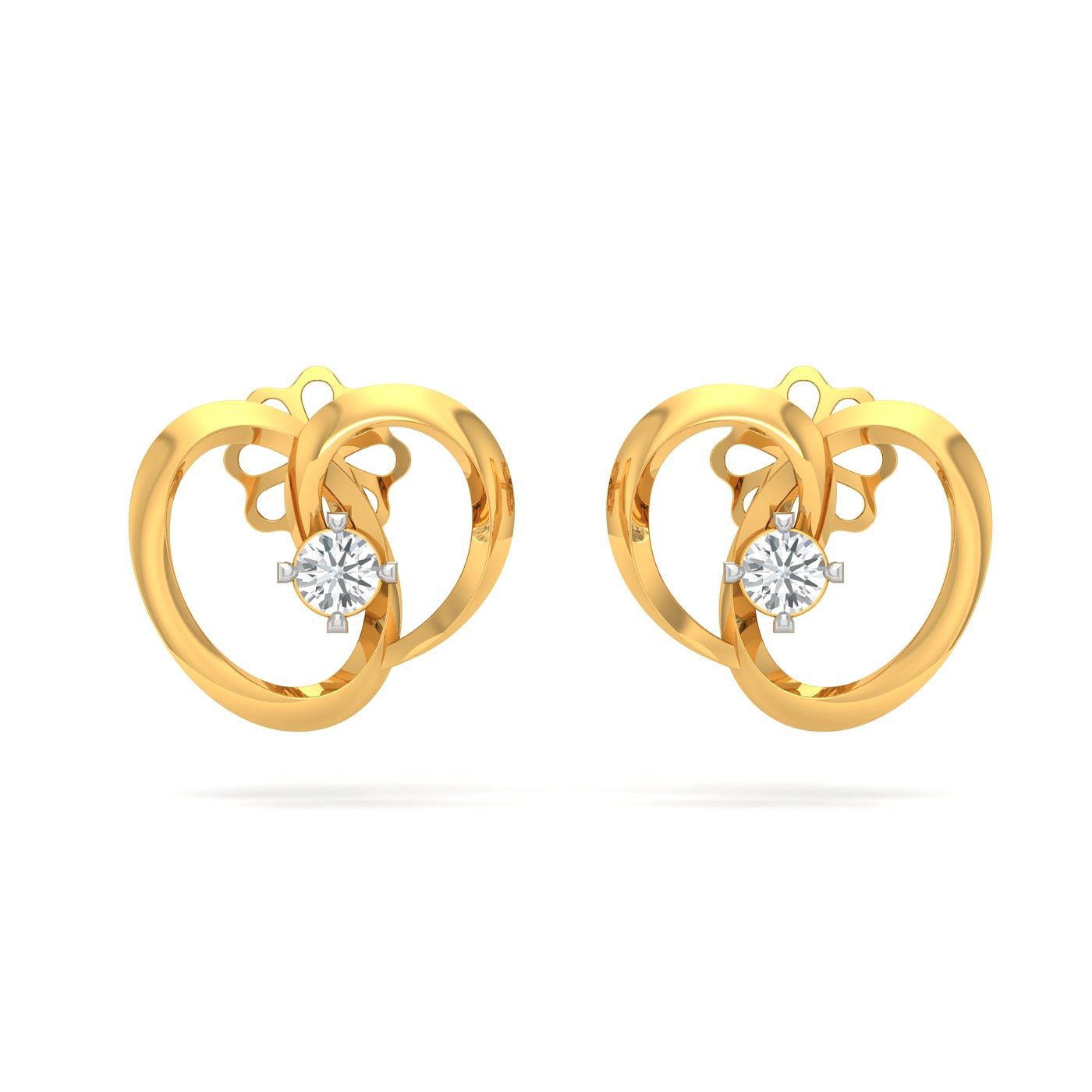 Yellow gold Spell Diamond Stud Earrings