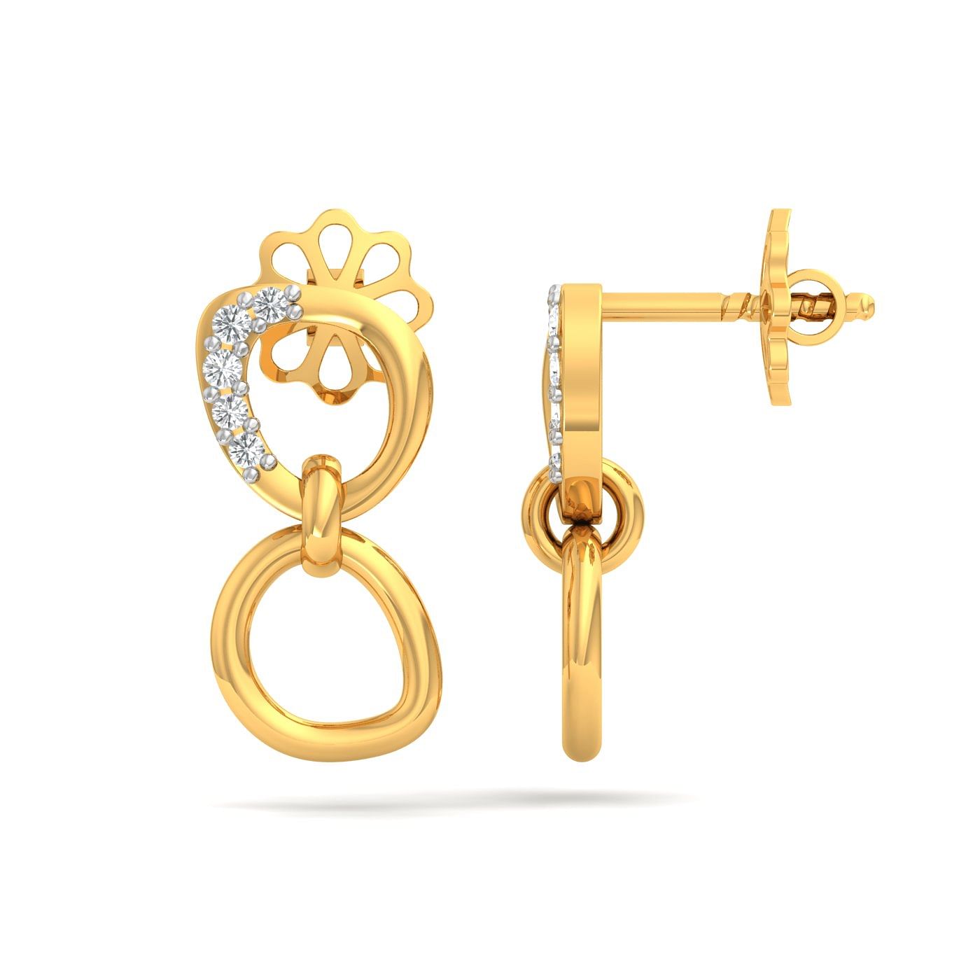 yellow gold Avery Diamond Drop Earrings