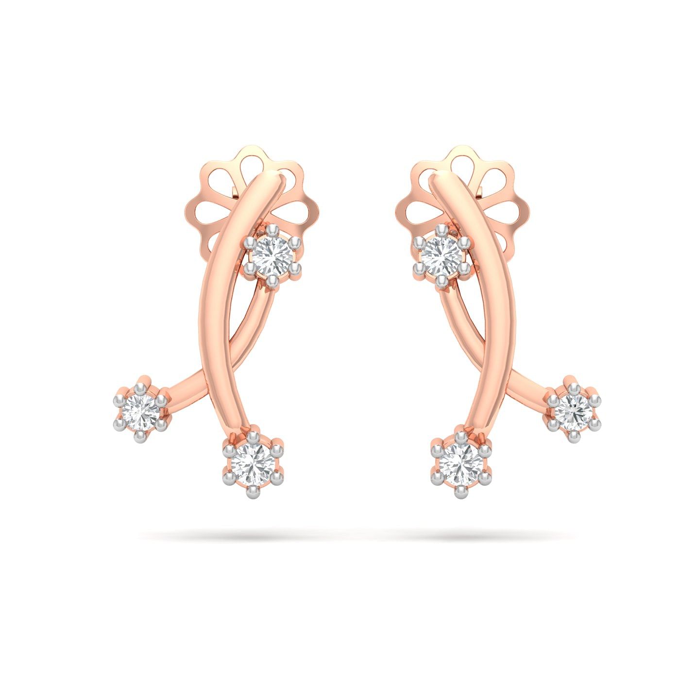 rose gold Leah Diamond Stud Earrings