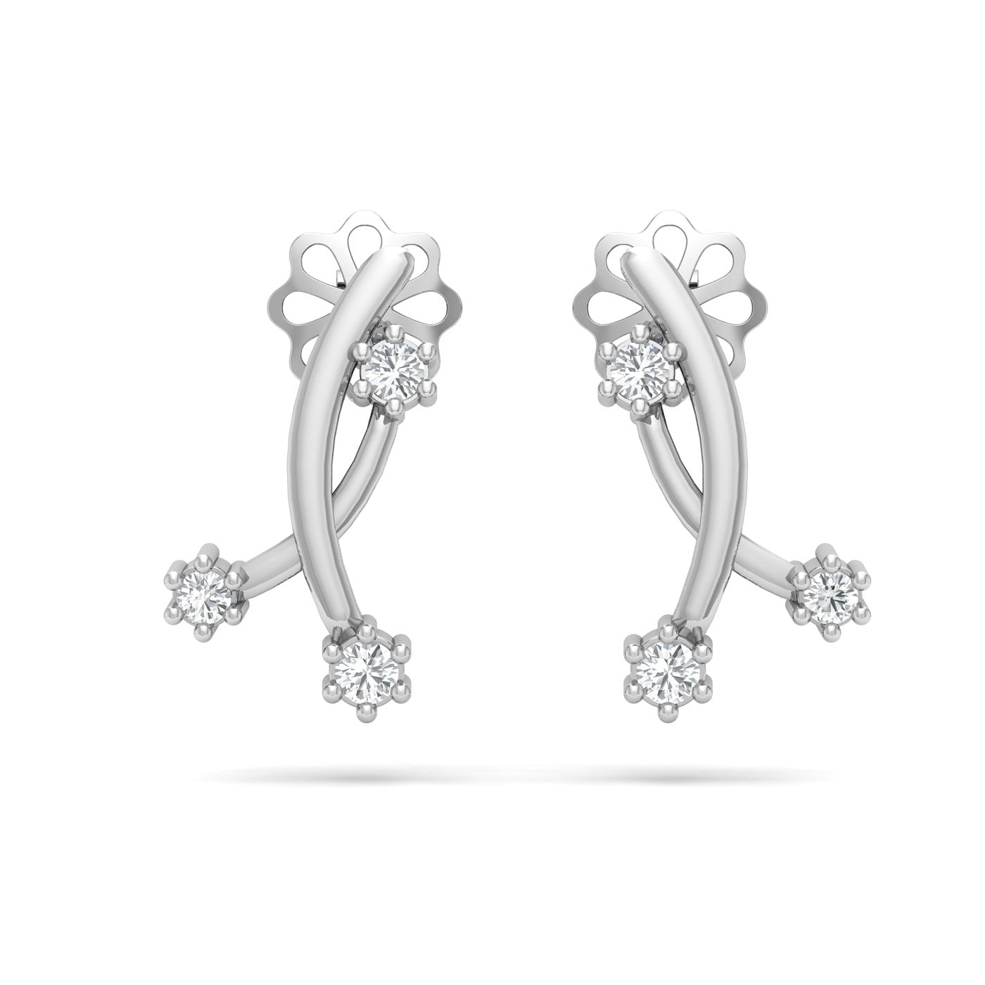 White gold Leah Diamond Stud Earrings