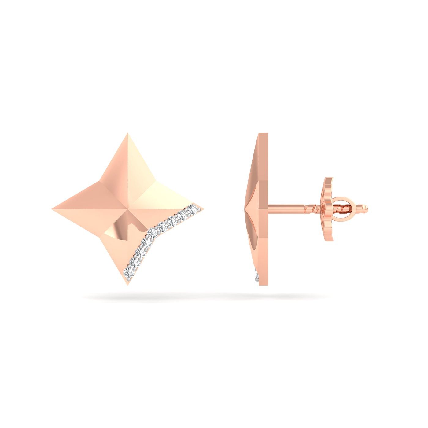 Rose gold Latest Design Diamond Studs Earring