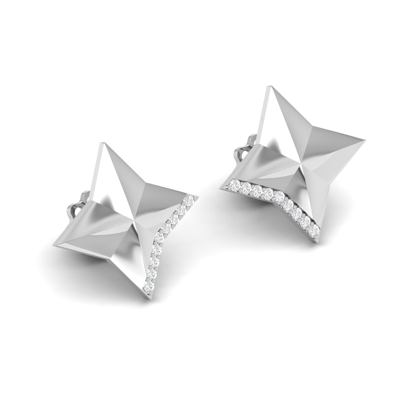 White gold Latest Design Diamond Studs Earring