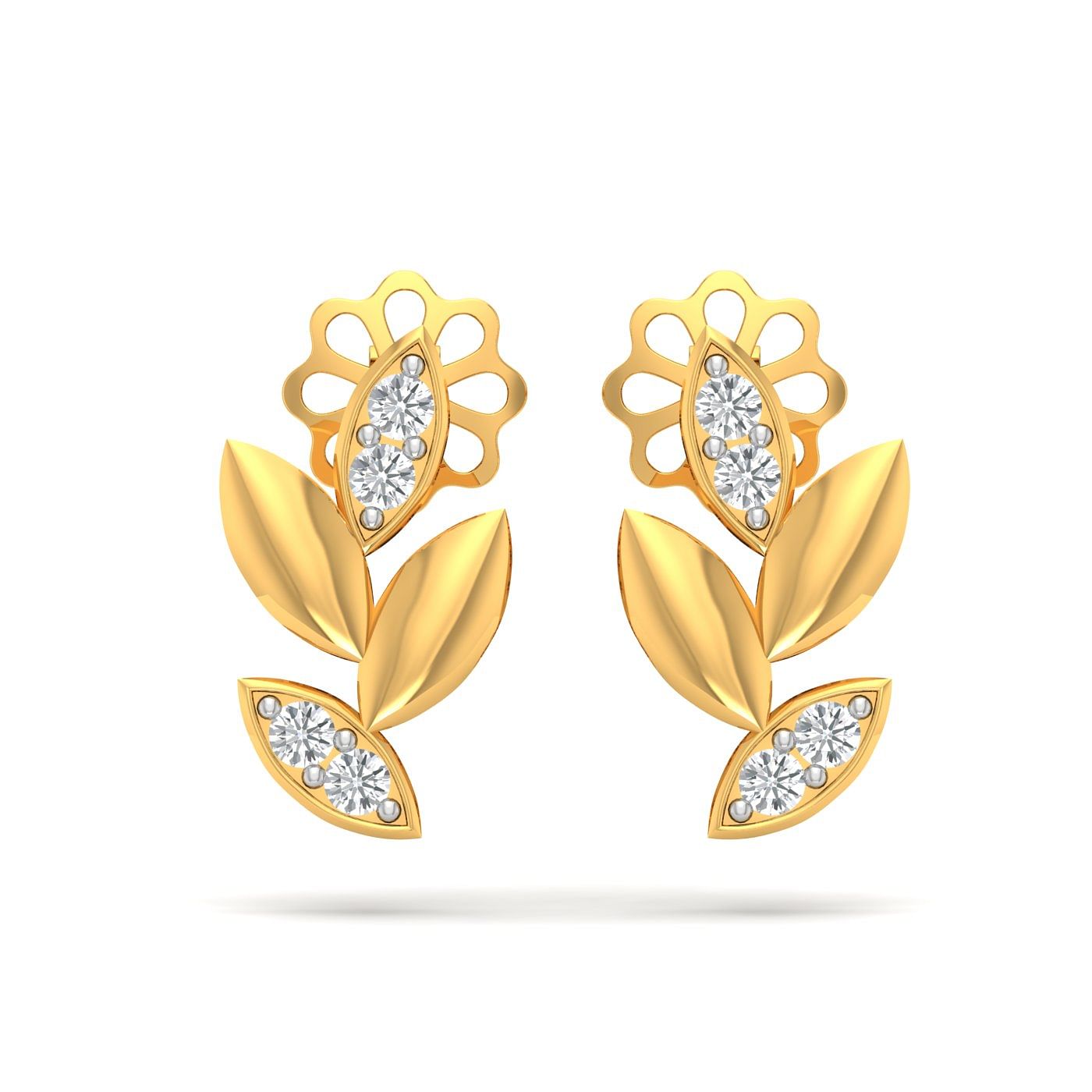 Yellow Gold Live Life Diamond Earrings