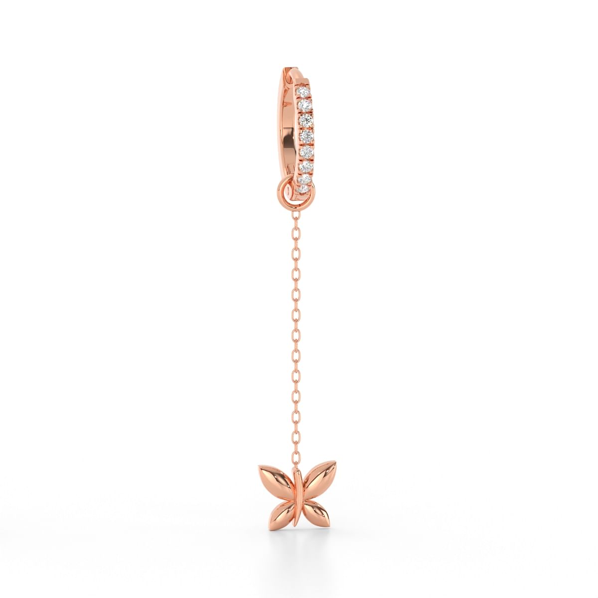 Rose gold Butterfly Gold Sui Dhaga Earrings