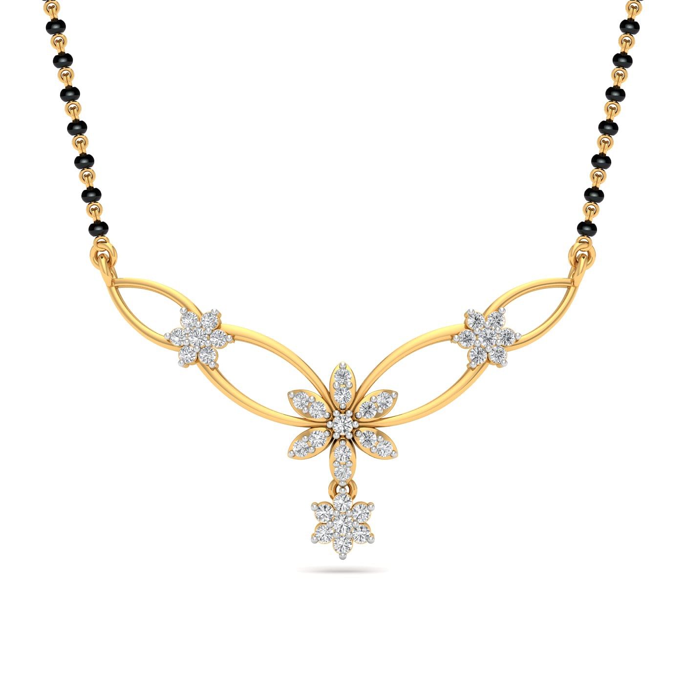 yellow gold light weight mangalsutra design with price