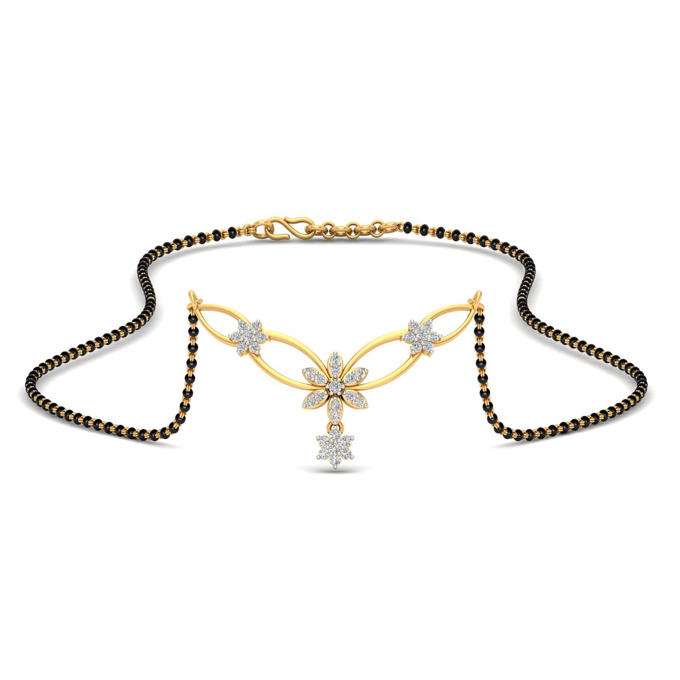 yellow gold light weight mangalsutra design with price