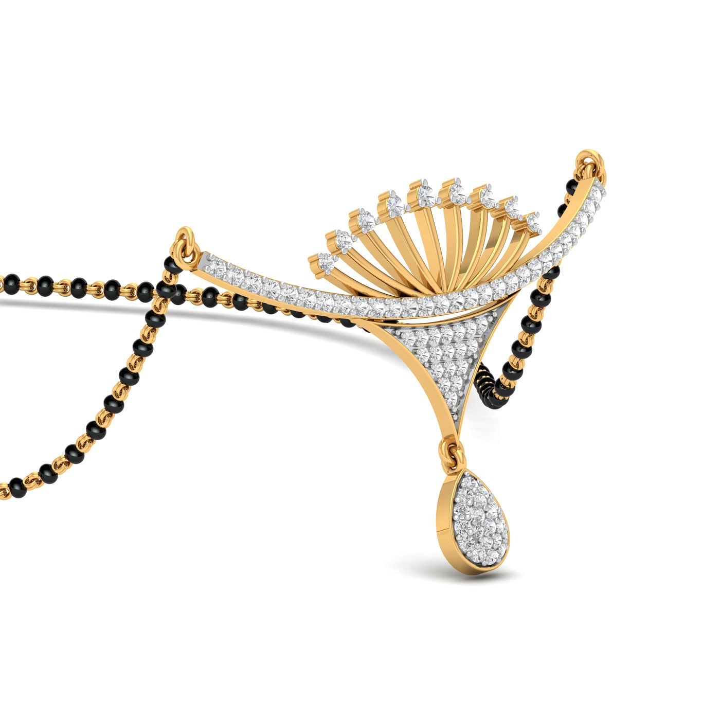 yellow gold diamond mangalsutra for daily use