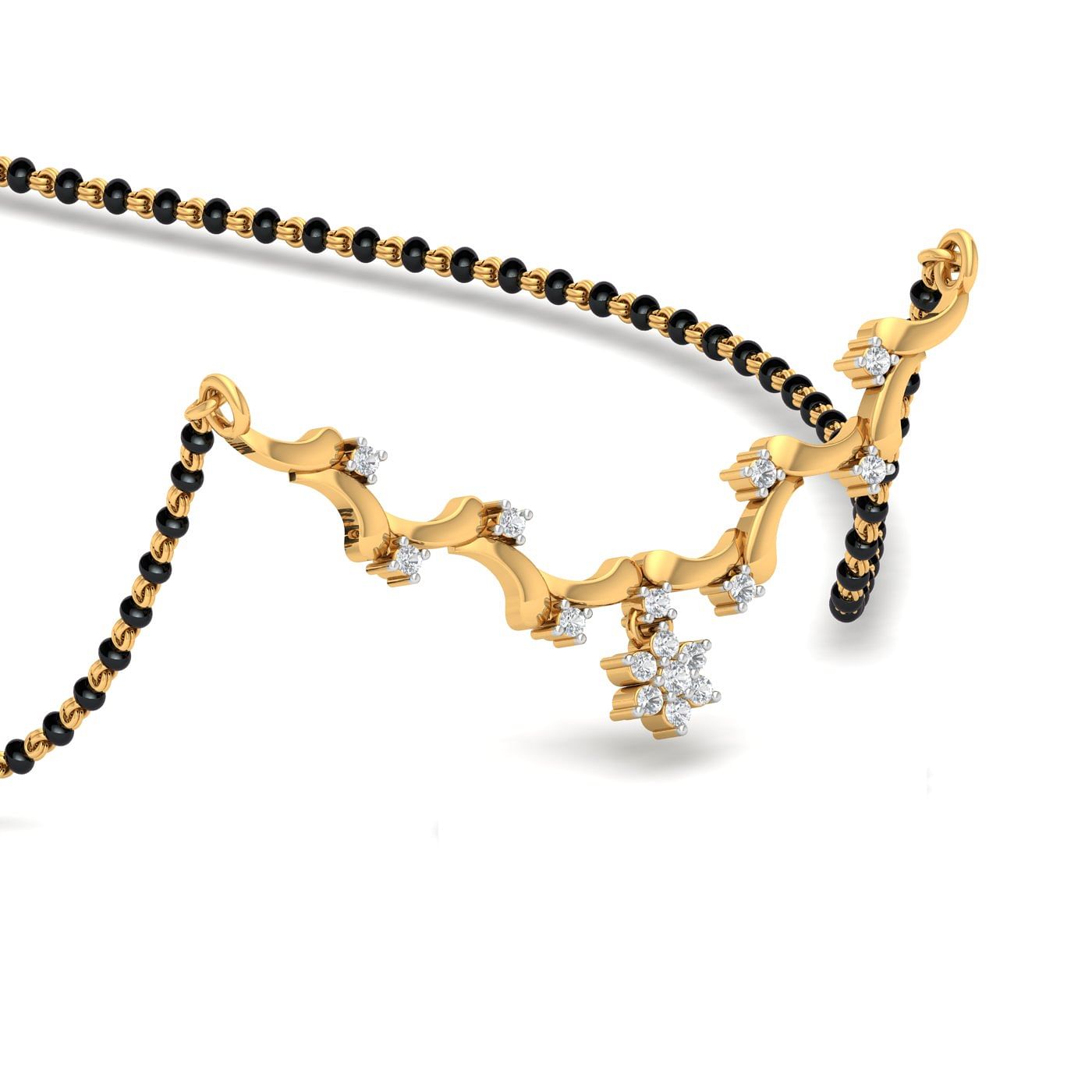 Daily Wear Lightweight Mangalsutra For Women With yellow gold