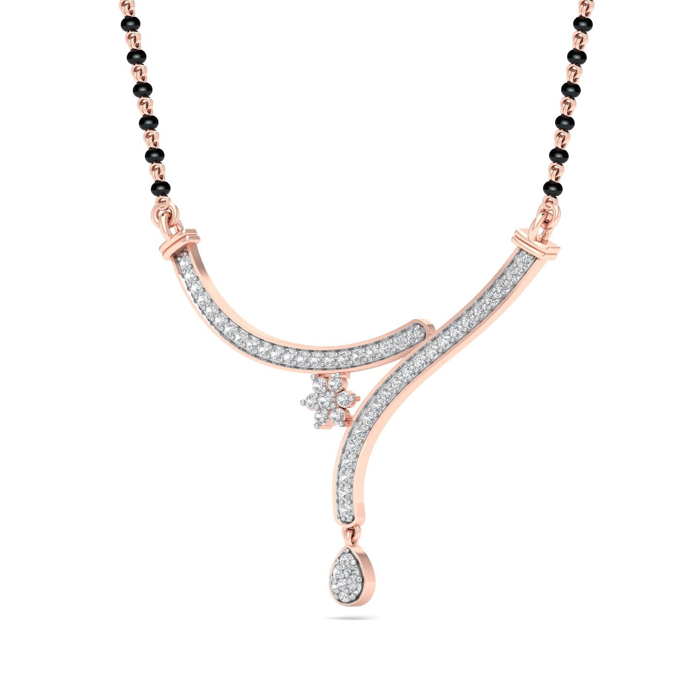 rose gold lightweight mangalsutra for ladies