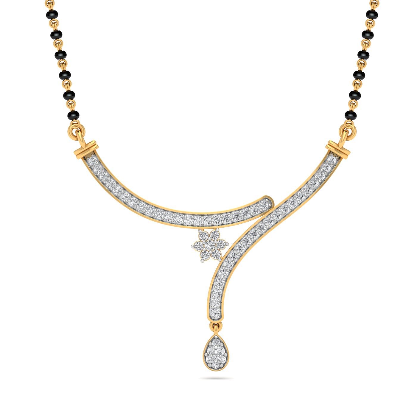 yellow gold lightweight mangalsutra for ladies
