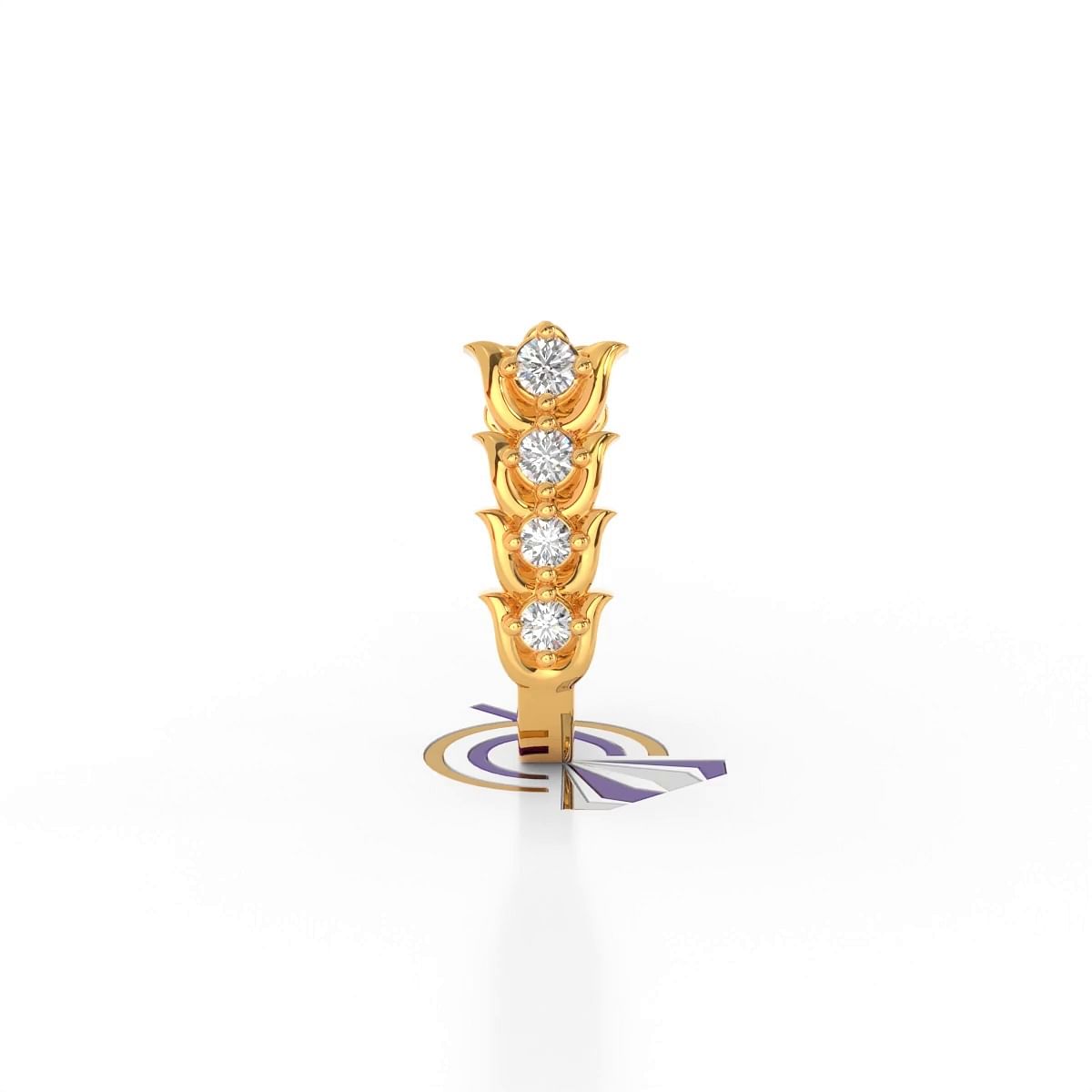 Rose Diamond Nosering pure gold nose pin designs