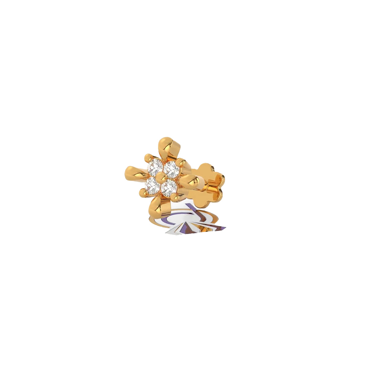 Tulsi Diamond Nosepin With 18k pure yellow gold