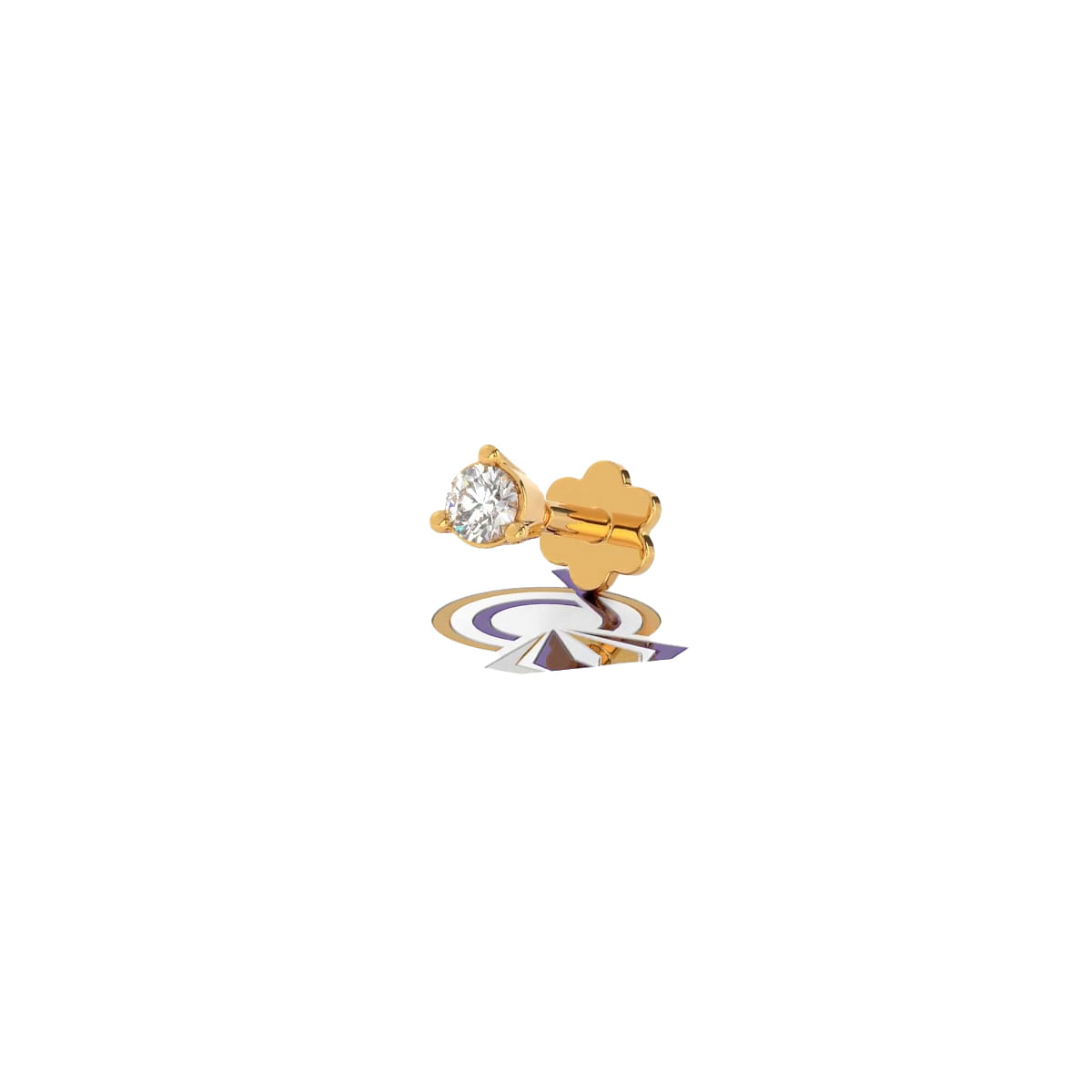 Yellow gold Anushka Diamond Nosepin with single diamond