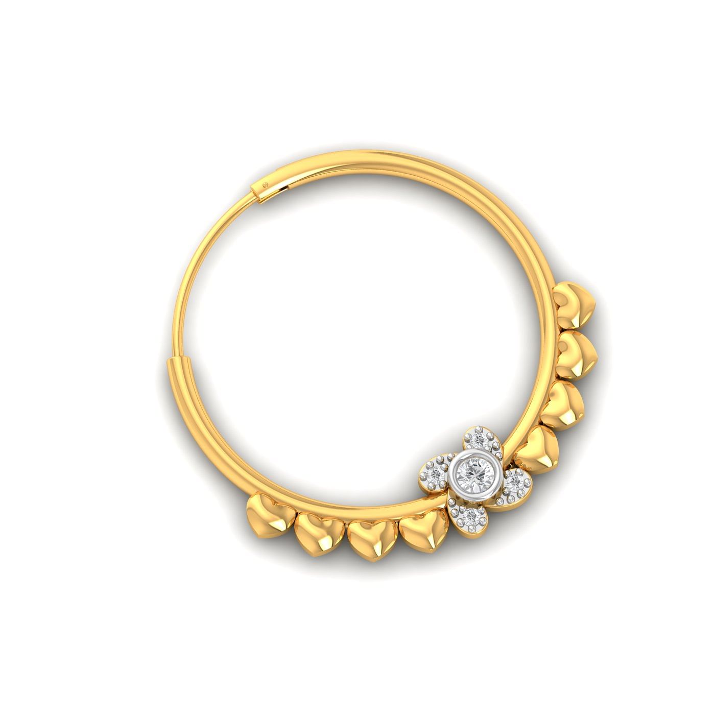 Yellow gold Jodha Diamond Nose Ring