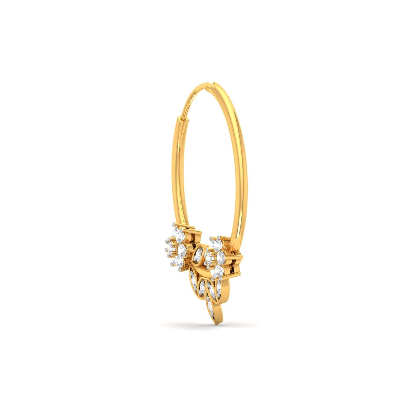 Ambika Diamond Nose Ring With Yellow Gold