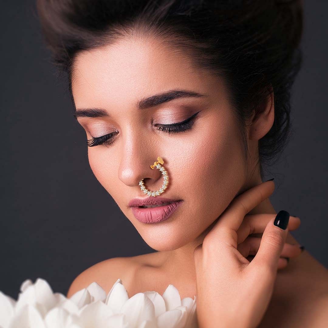 Devyani Diamond Nose Pin | Rajasthani Style Nose Pin