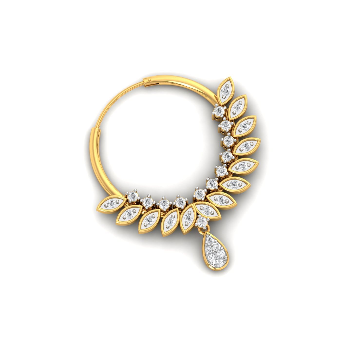 Drop Diamond South Nose Ring For Women