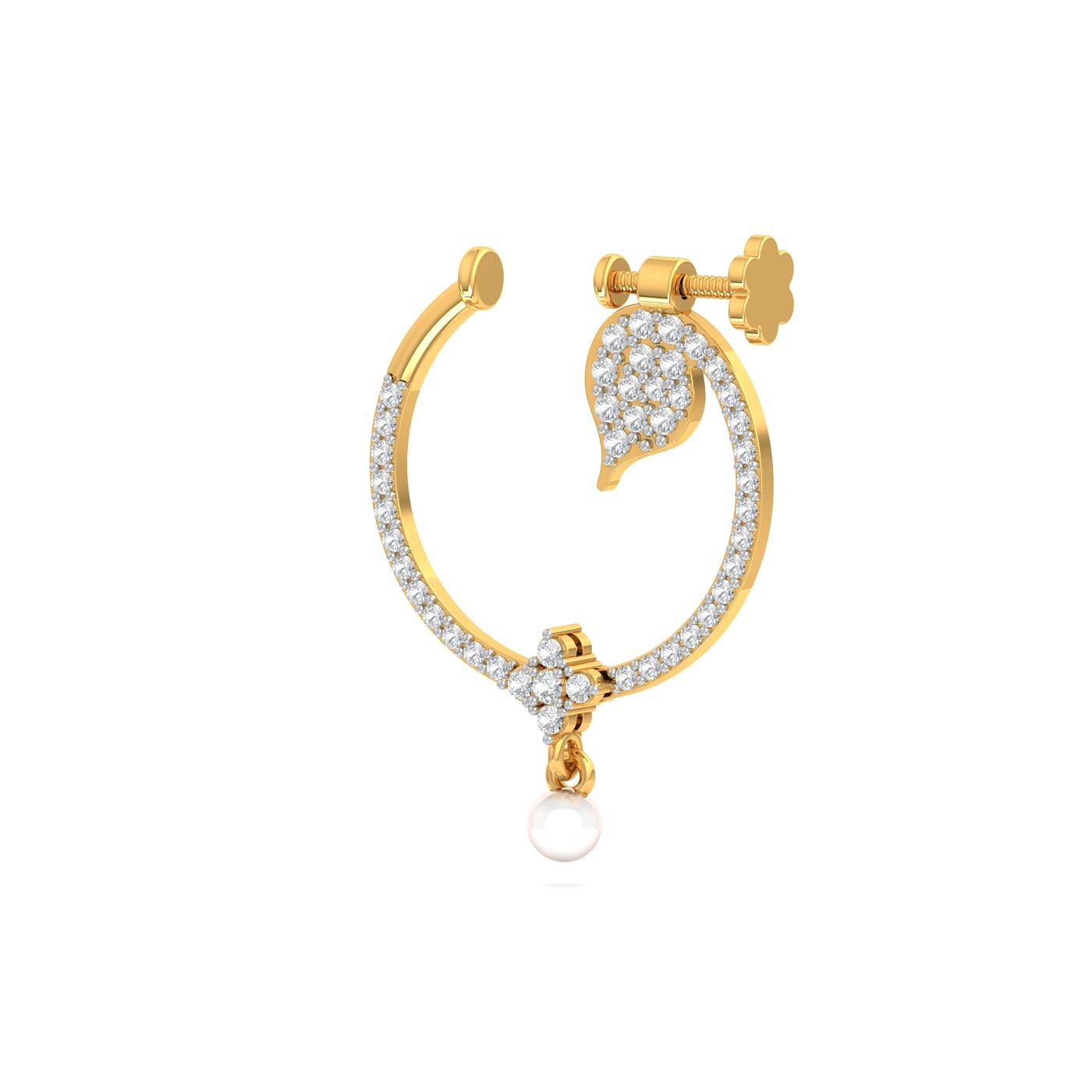 South Indian Gold Nose Pin For Women